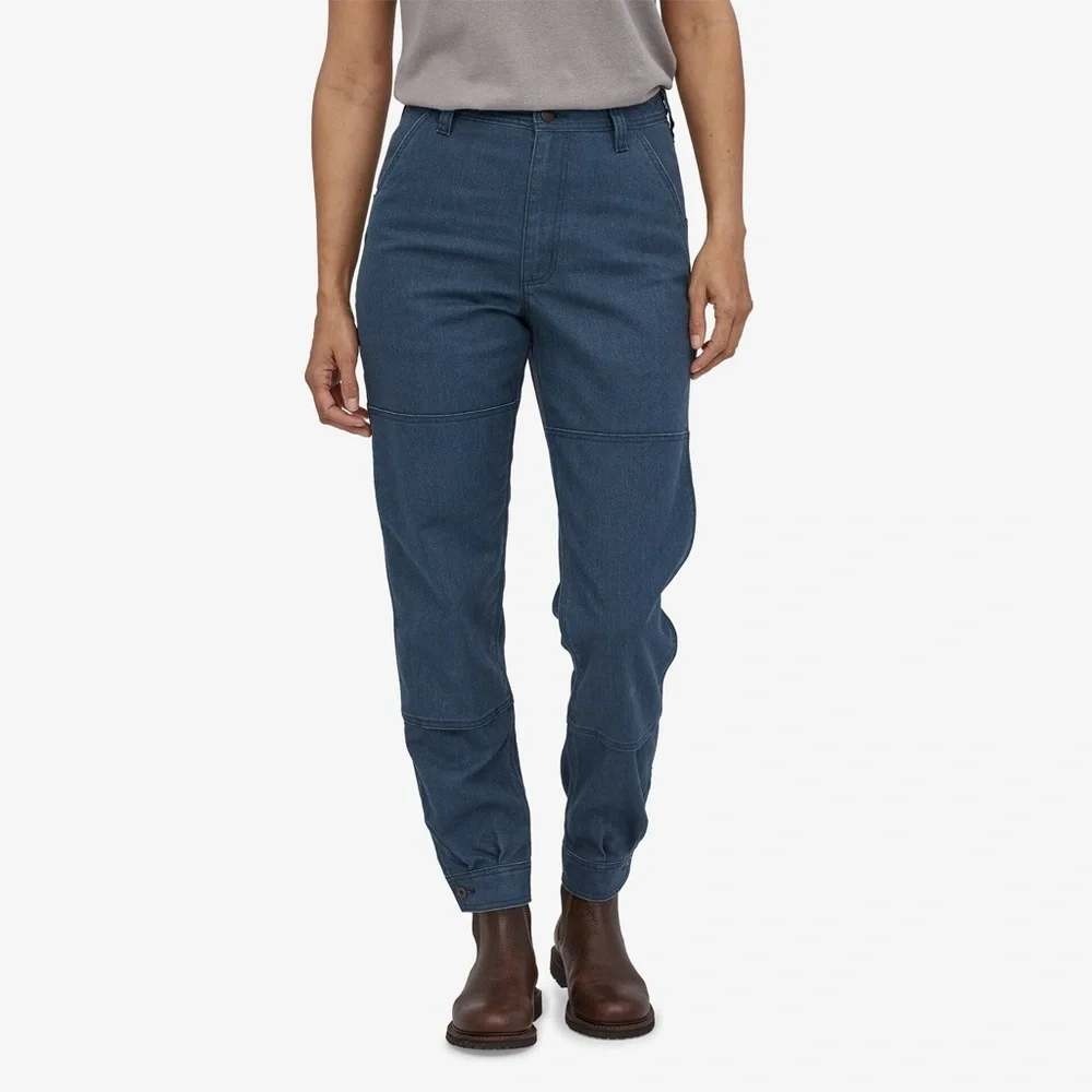 Patagonia Double Knee Work Pants Women 2 Blue Carpenter Workwear Utility Granola